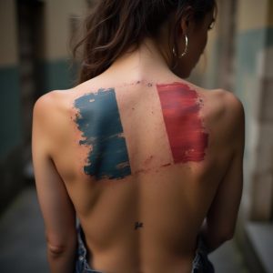 tattoo french flag tattooed